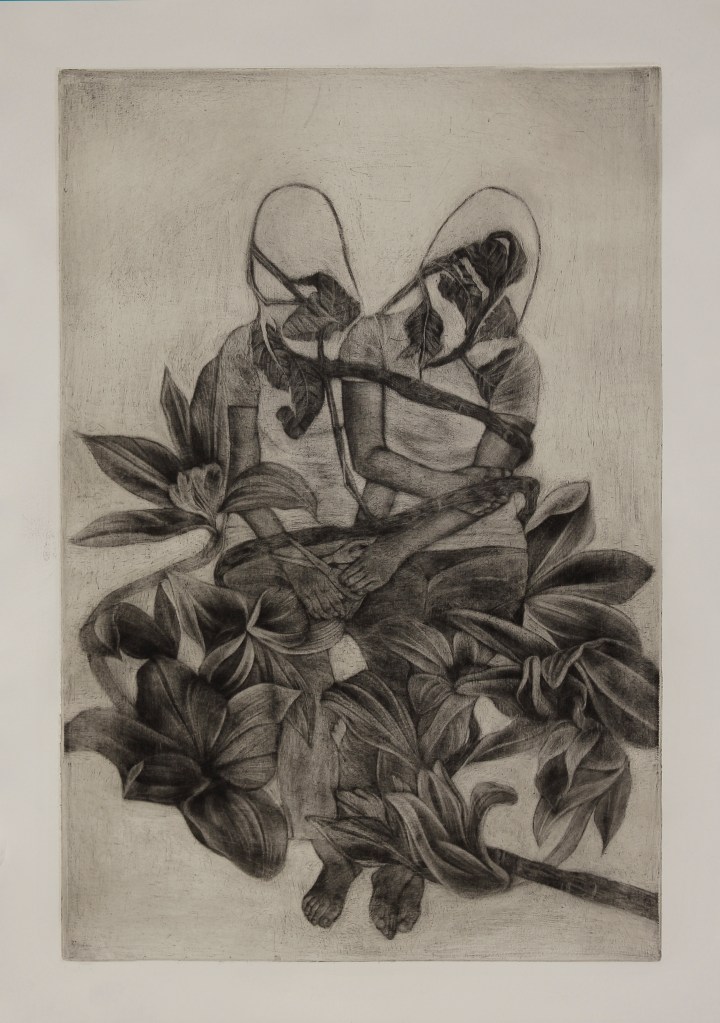 mezzotint and chine-collé | 12x18 in