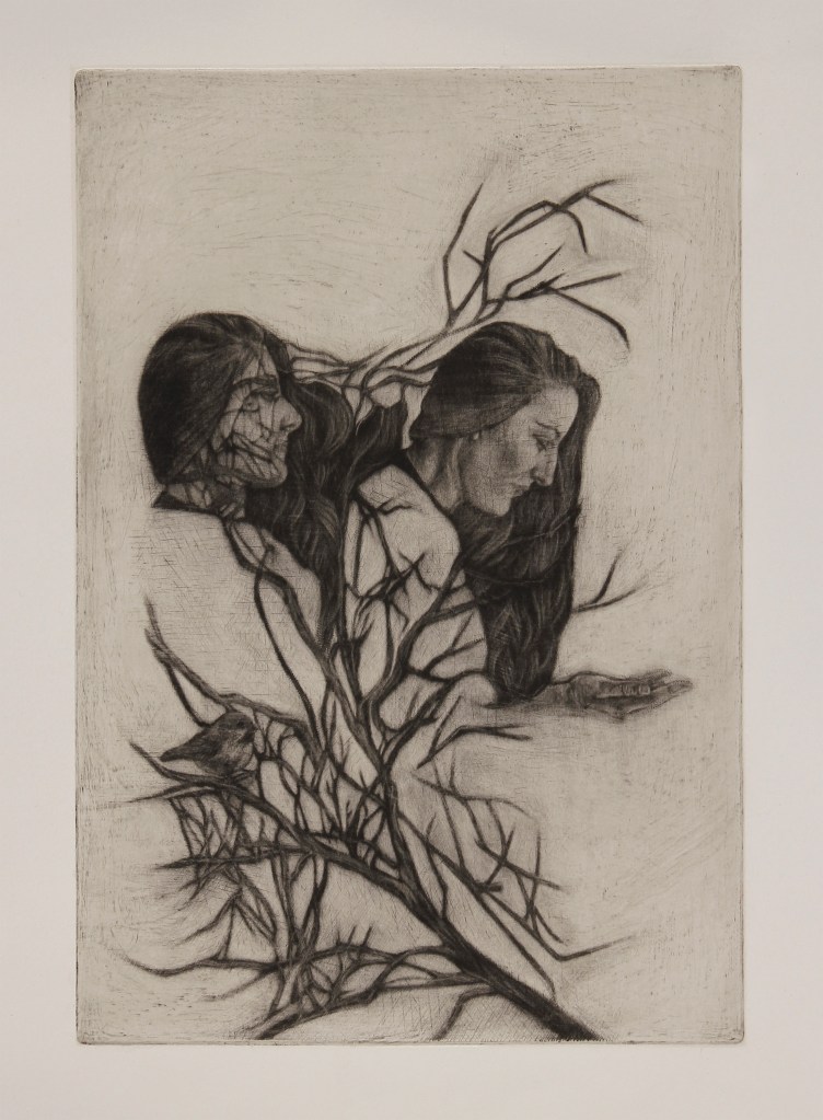 mezzotint and chine-collé